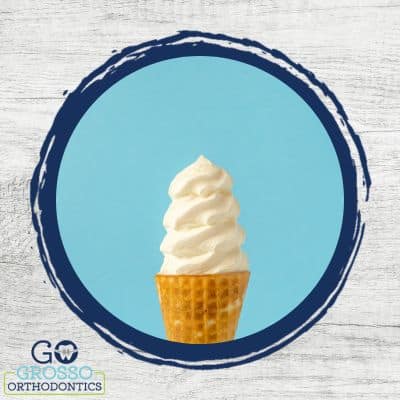 Vanilla ice cream in cone